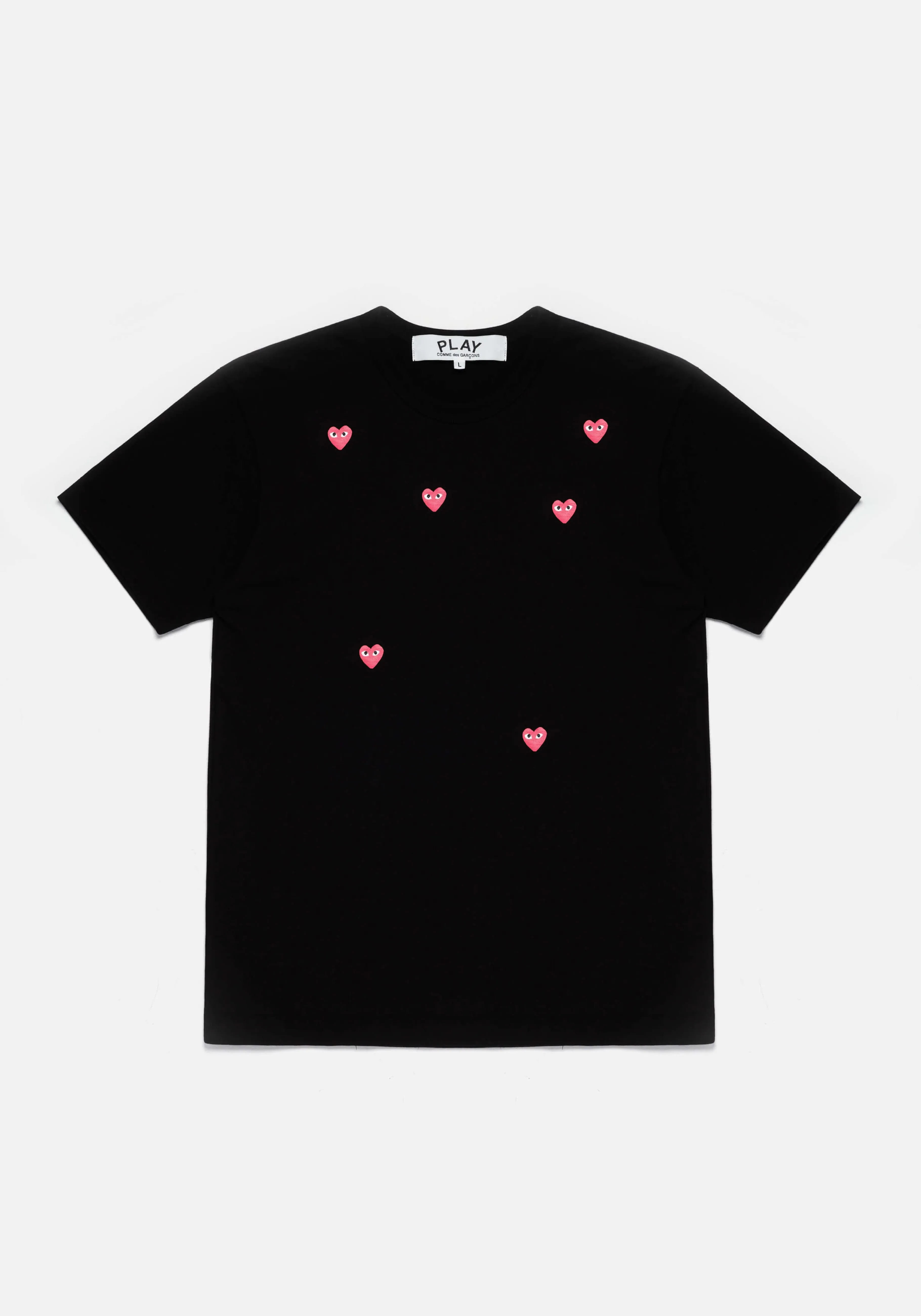 MKI MIYUKI ZOKU COMME DES GARCONS MULTI RED HEART LOGO T-SHIRT- SHIRTS | T-SHIRTS