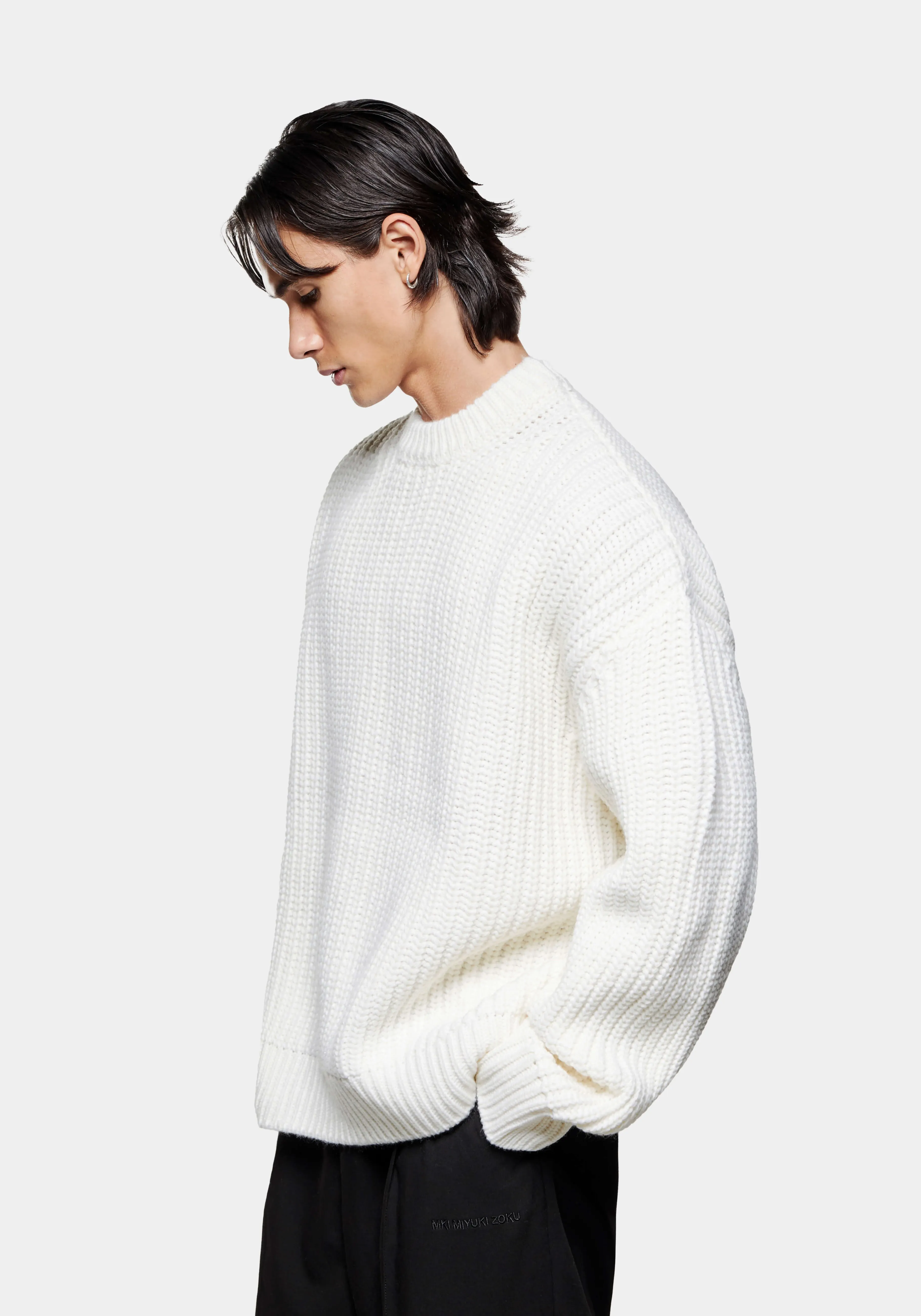 MKI MIYUKI ZOKU MKI CHUNKY RIB KNIT CREWNECK- SHIRTS | KNITWEAR