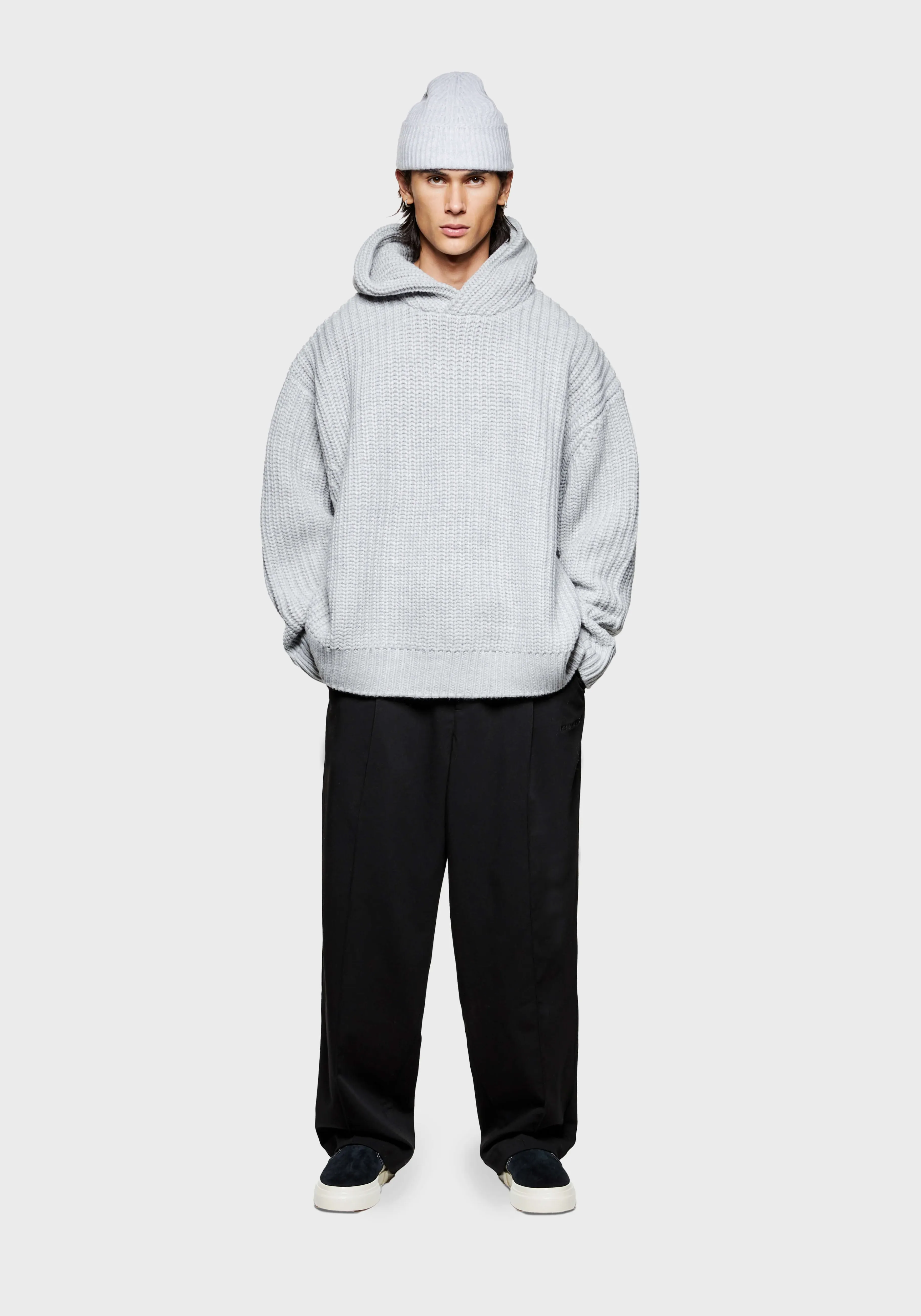 MKI MIYUKI ZOKU MKI CHUNKY RIB KNIT HOODY- SHIRTS | KNITWEAR