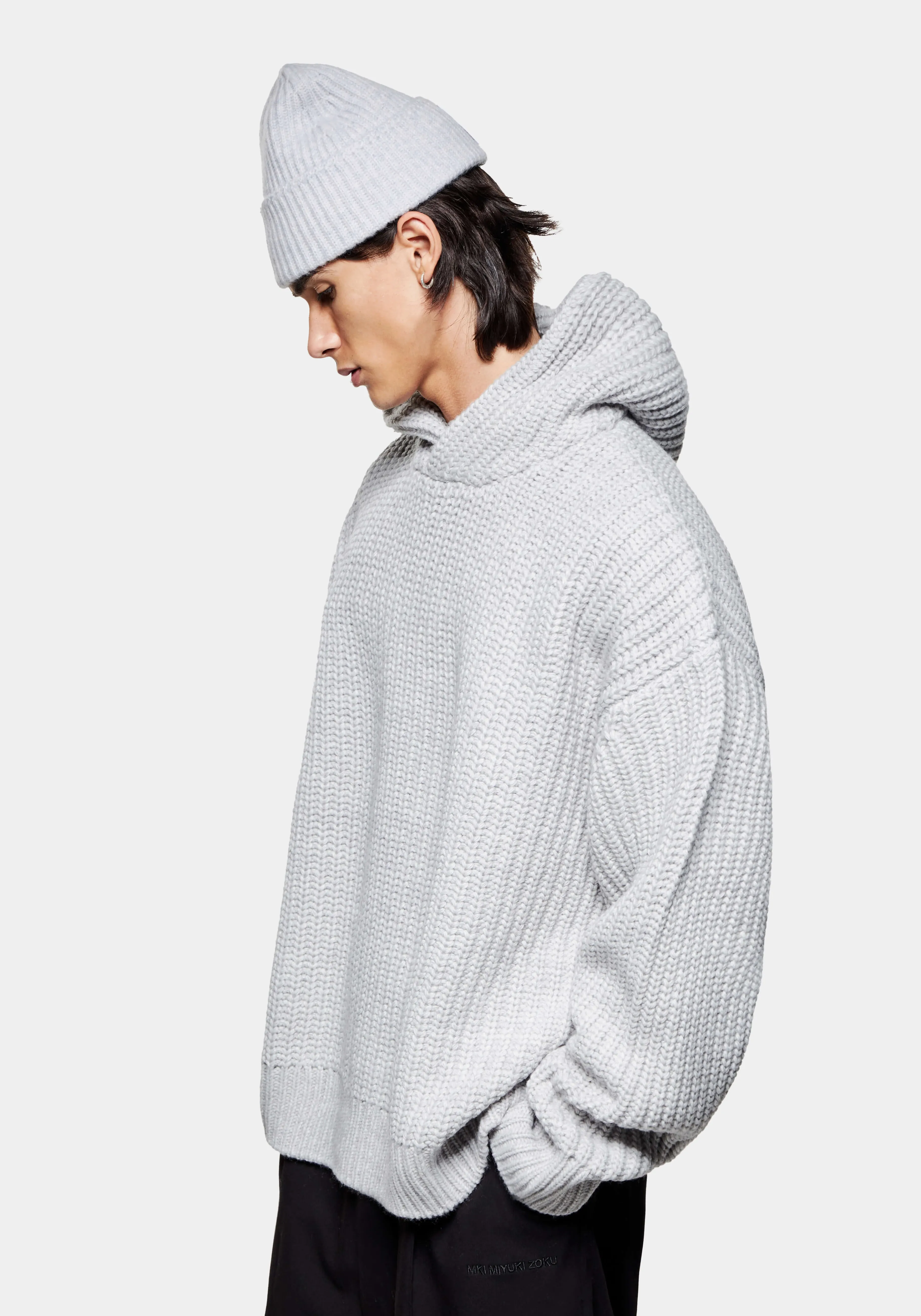 MKI MIYUKI ZOKU MKI CHUNKY RIB KNIT HOODY- SHIRTS | KNITWEAR