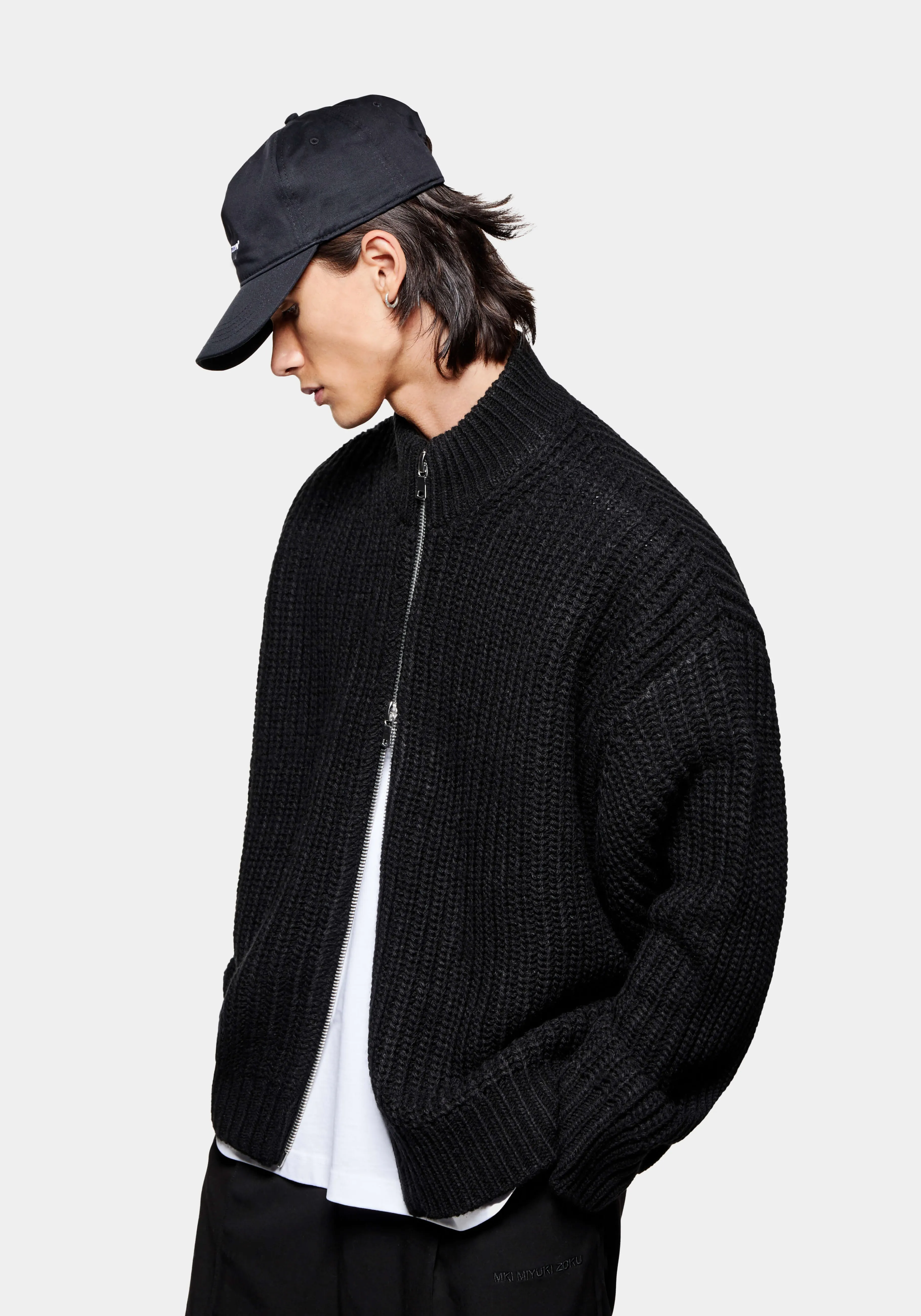 MKI MIYUKI ZOKU MKI CHUNKY RIB KNIT TRACK JACKET- SHIRTS | KNITWEAR