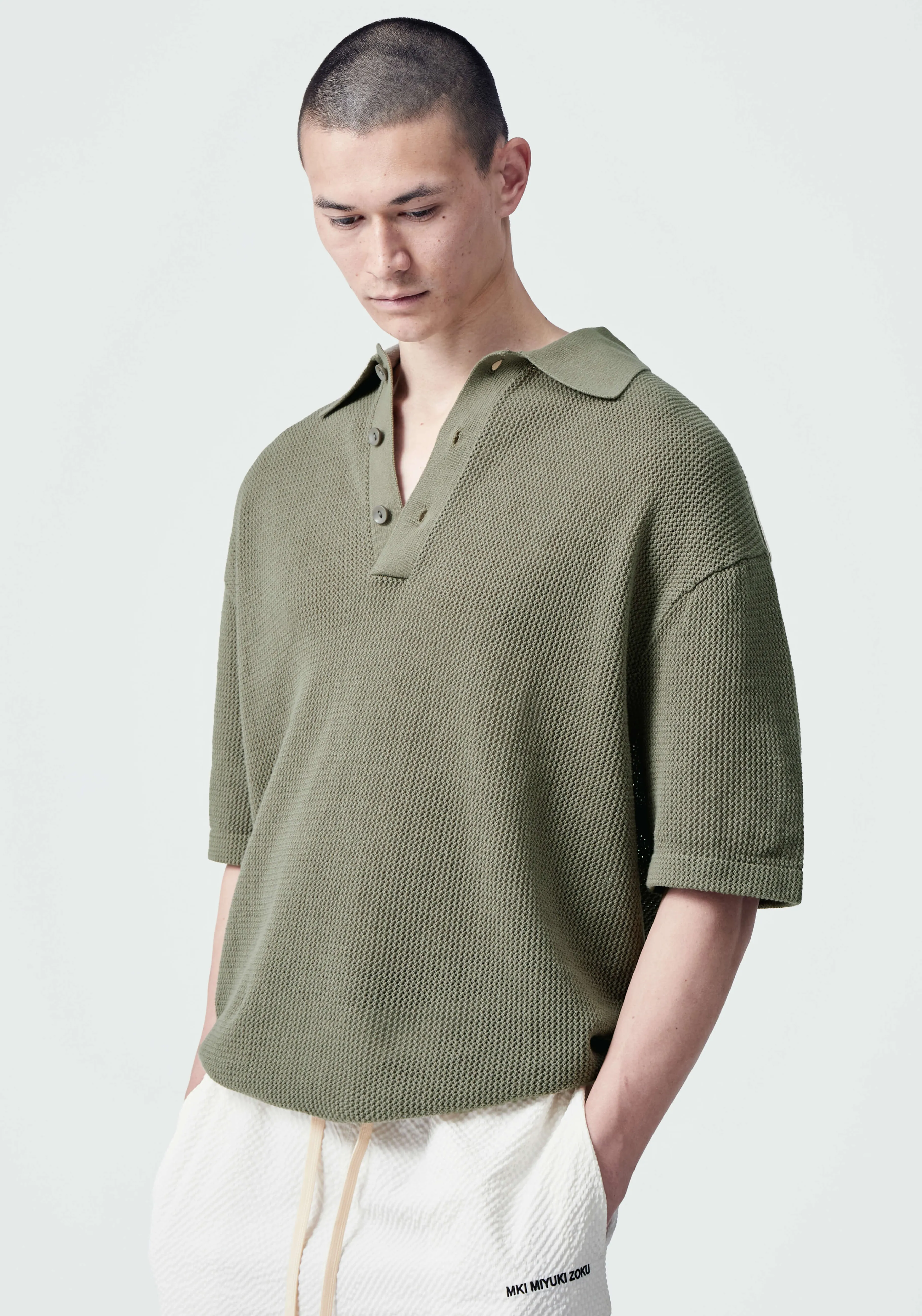 MKI MIYUKI ZOKU MKI LOOSE GAUGE POLO- SHIRTS | KNITWEAR