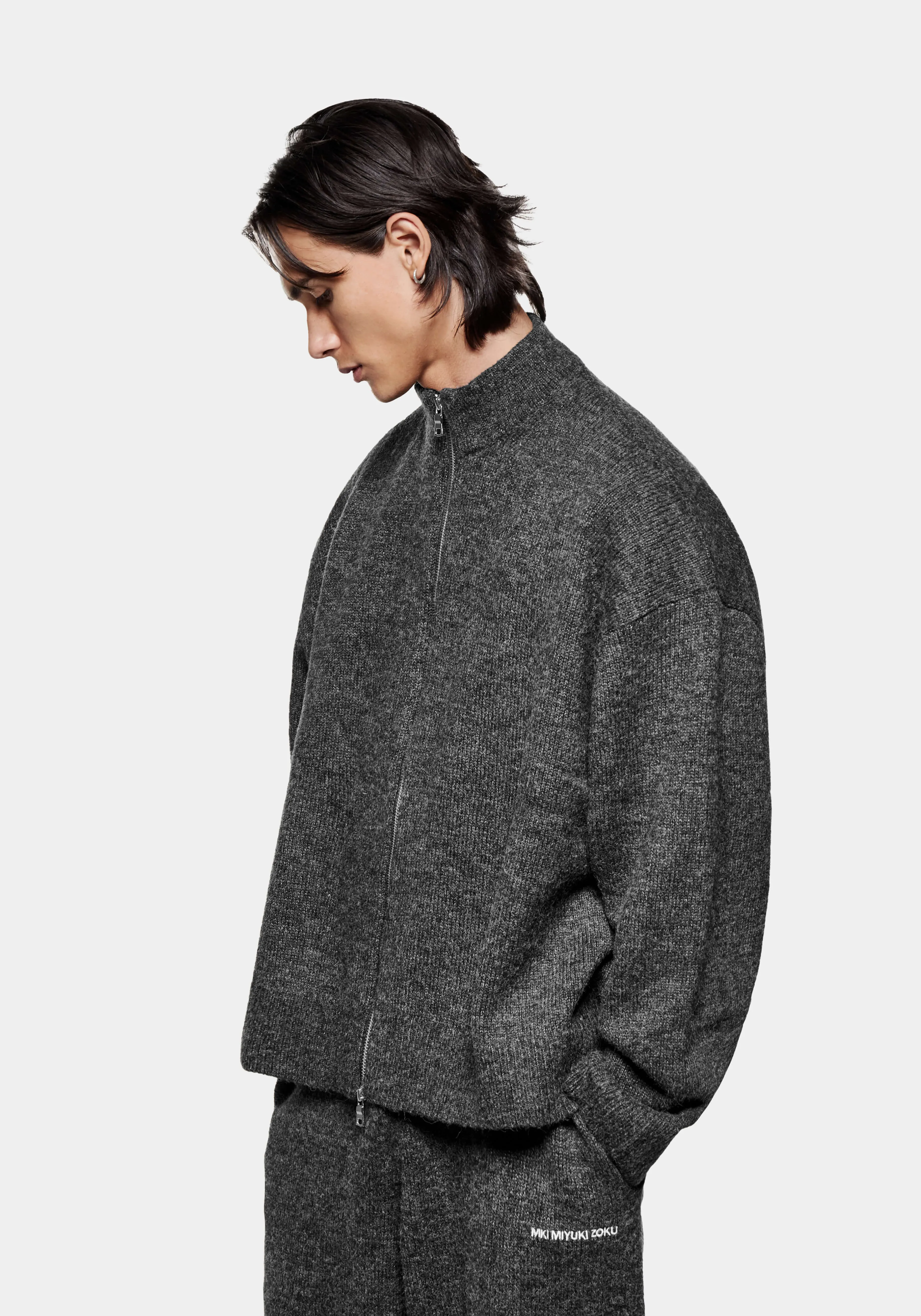 MKI MIYUKI ZOKU MKI MOHAIR BLEND KNIT TRACK JACKET- SHIRTS | KNITWEAR