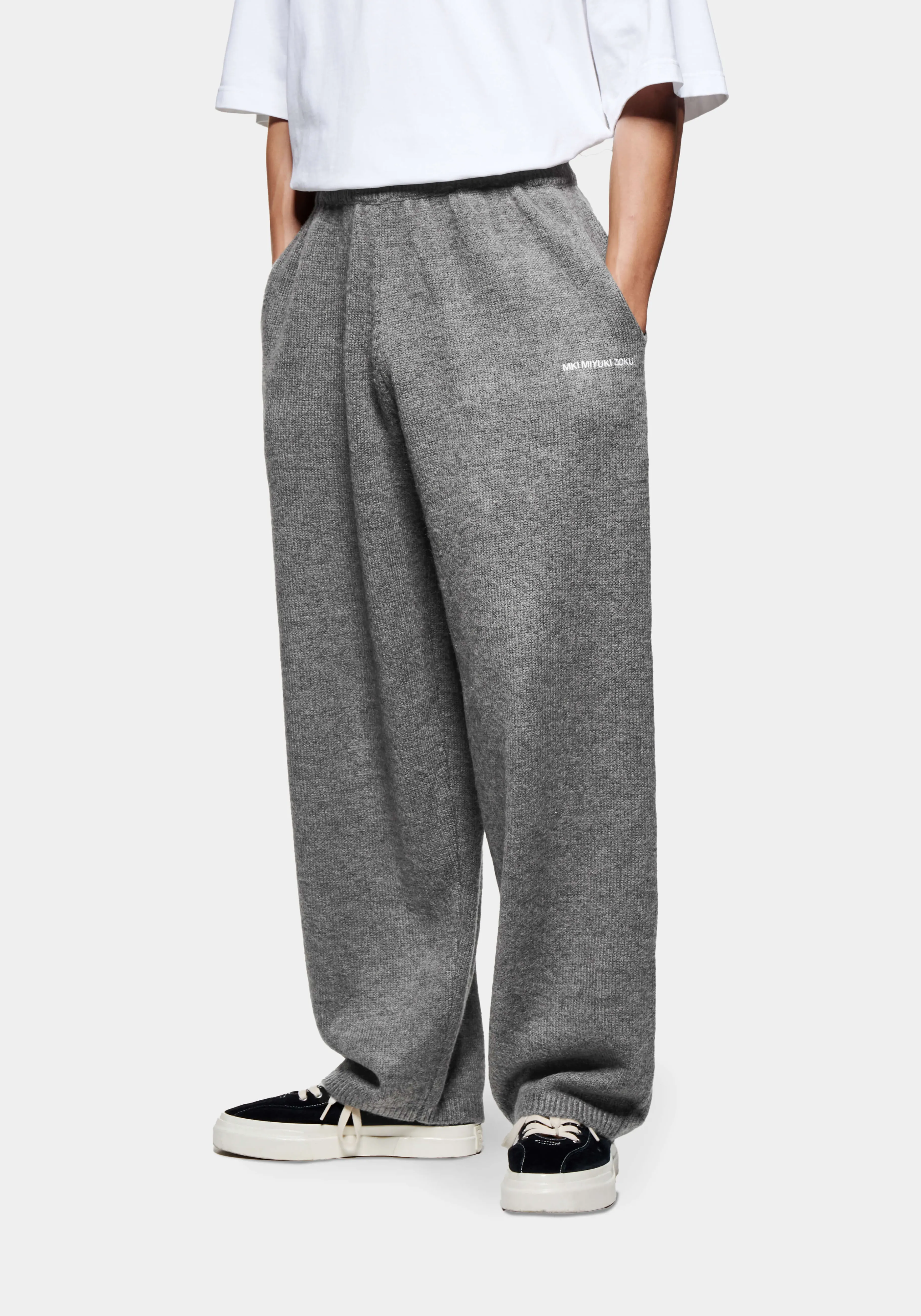 MKI MIYUKI ZOKU MKI MOHAIR BLEND KNIT WIDE LEG JOGGERS- SWEATPANTS | TROUSERS