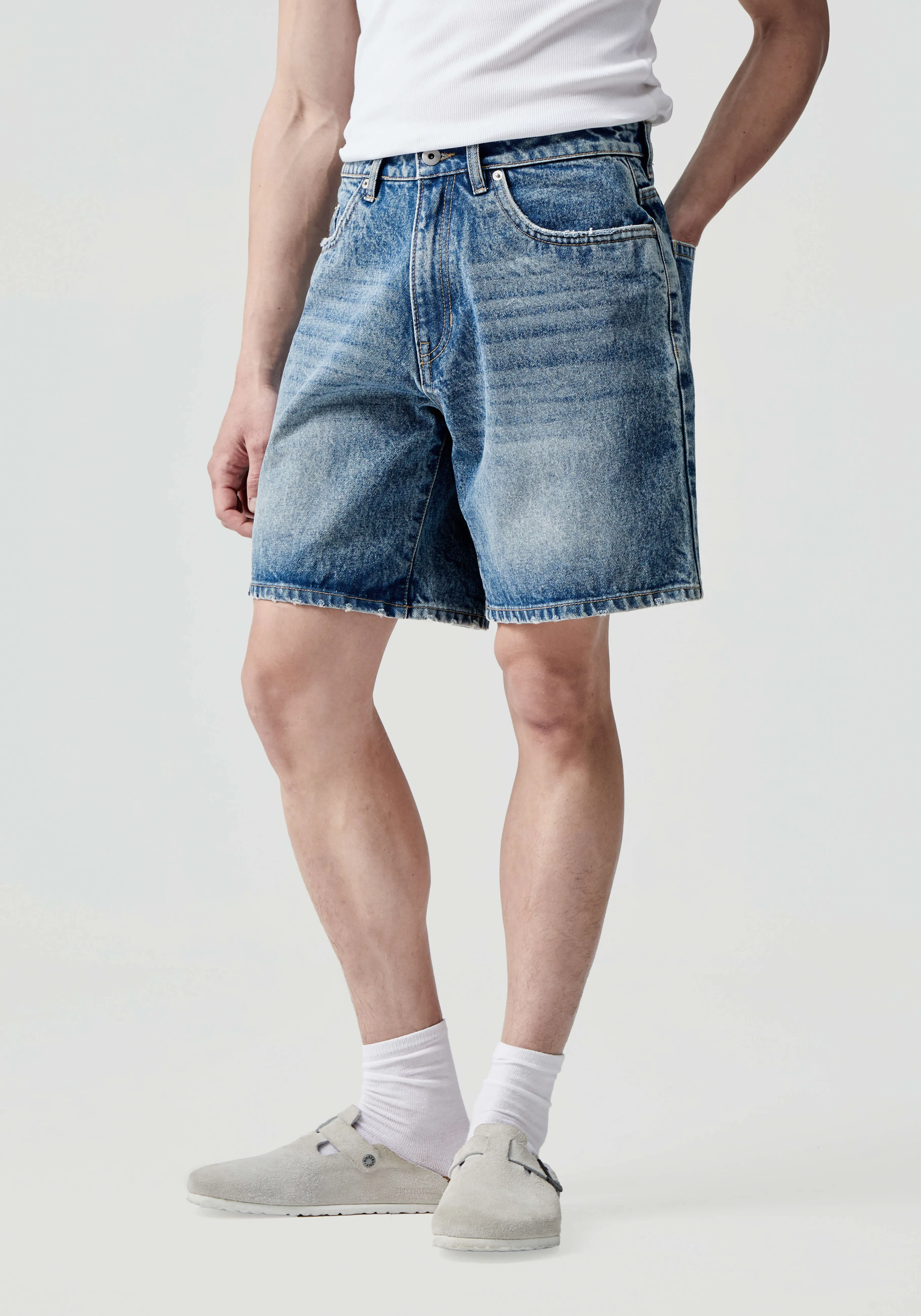 MKI MIYUKI ZOKU MKI 16OZ DENIM SHORTS- SWEATPANTS | SHORTS