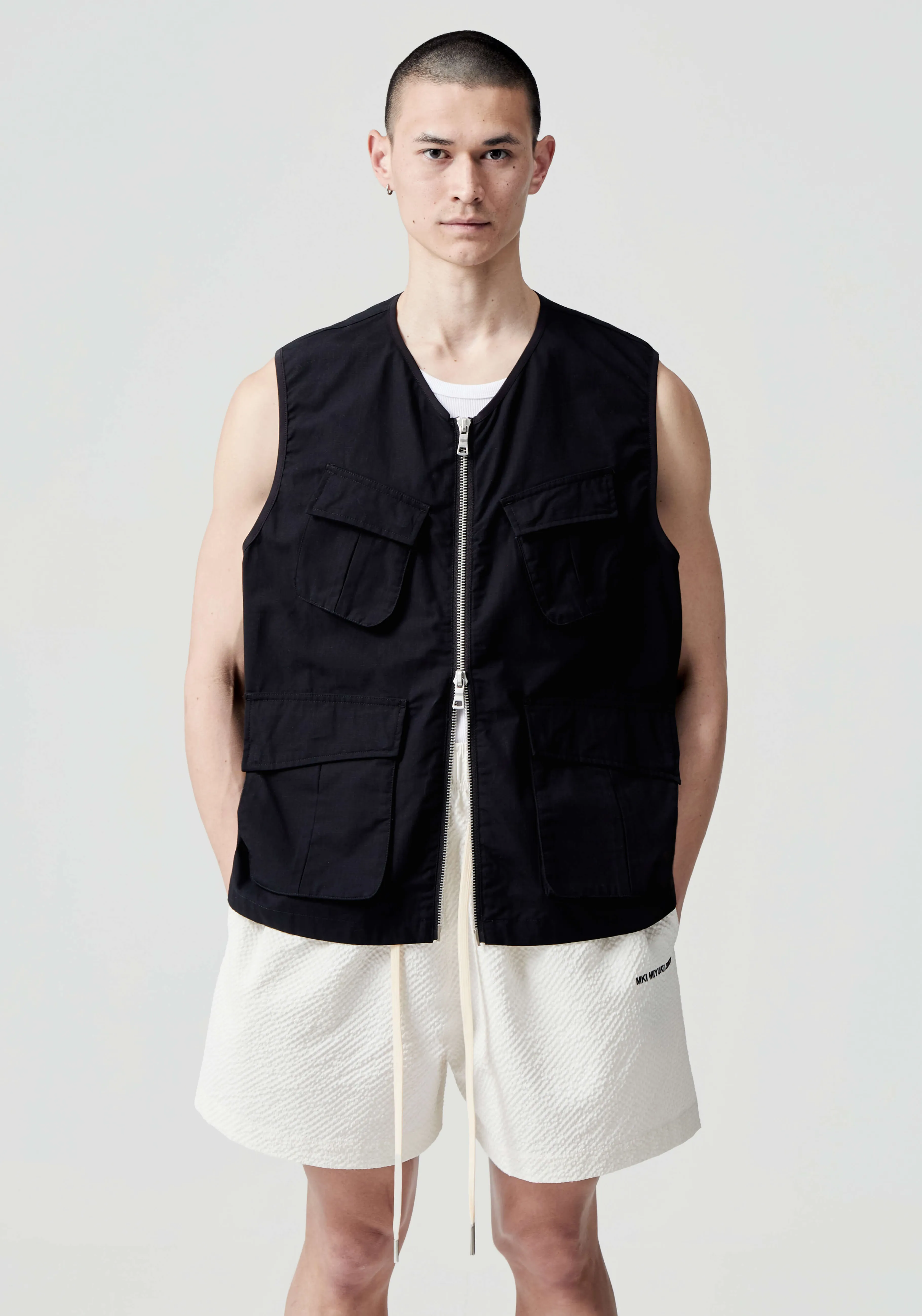 MKI MIYUKI ZOKU MKI RIPSTOP CARGO VEST- OUTERWEAR | SHIRTS