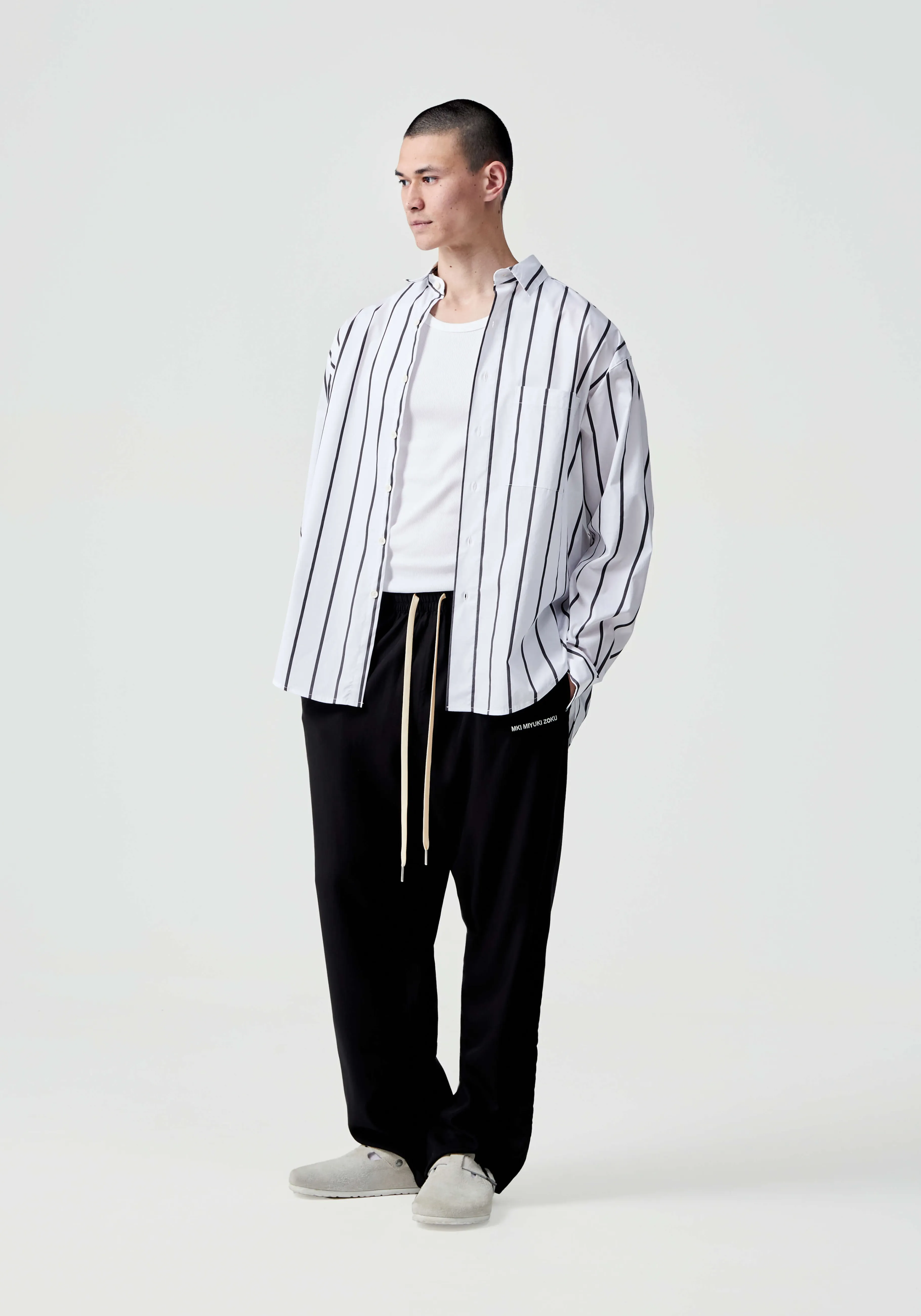 MKI MIYUKI ZOKU MKI STRIPED DRESS SHIRT- SHIRTS