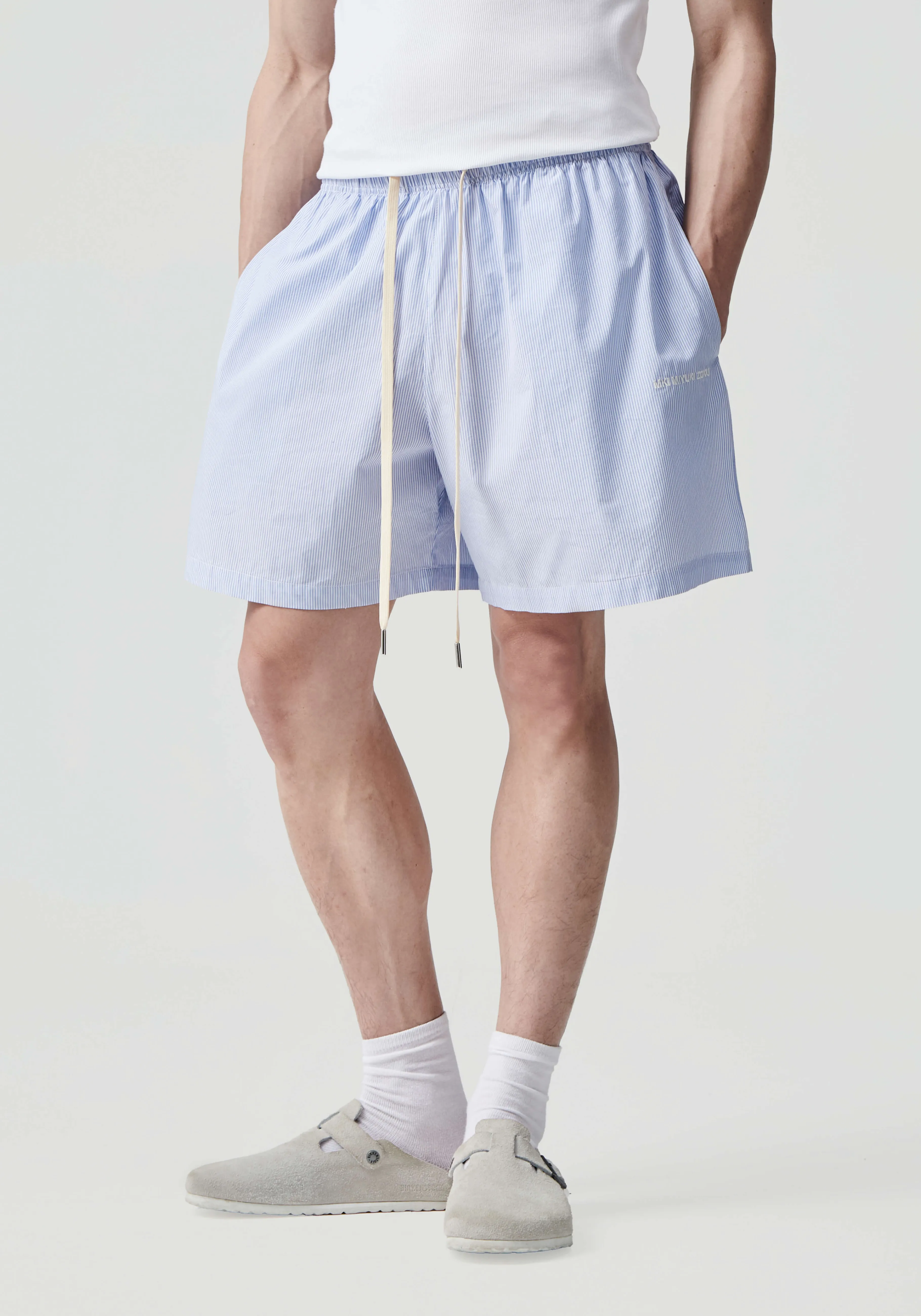 MKI MIYUKI ZOKU MKI STRIPED SHORTS- SWEATPANTS | SHORTS