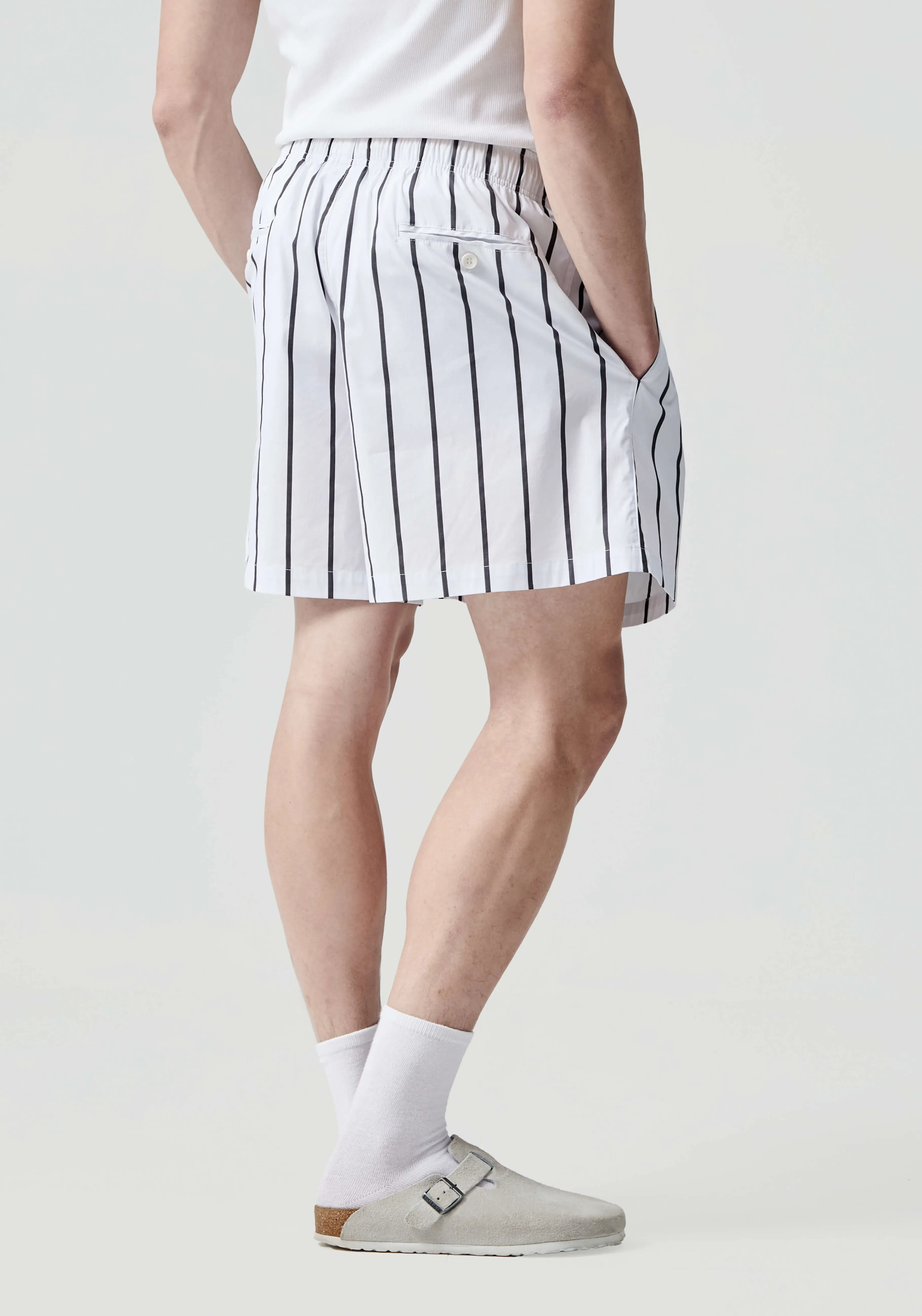 MKI MIYUKI ZOKU MKI STRIPED SHORTS- SWEATPANTS | SHORTS